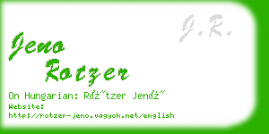 jeno rotzer business card